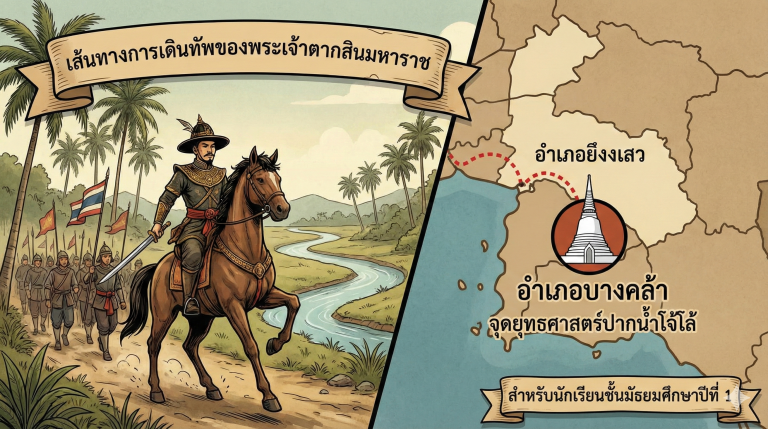 เส้นทางการเดินทัพของพระเจ้าตากสินมหาราชในส่วนอำเภอบางคล้า