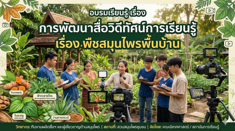 “การพัฒนาสื่อวิดีทัศน์การเรียนรู้ เรื่องพืชสมุนไพรพื้นบ้าน  “